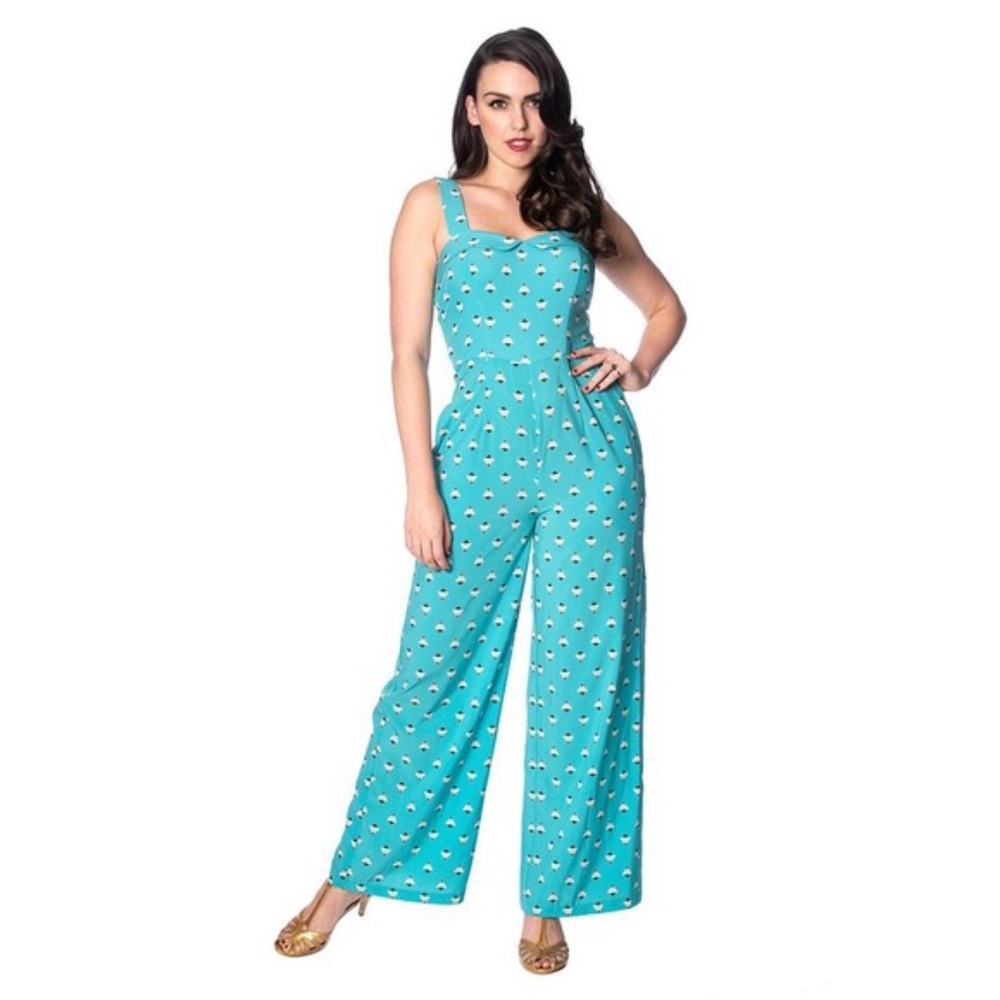 Banned Retro NWT Teal Jumpsuit